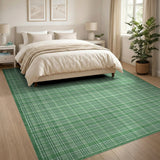 Green Plaid Gingham Area Rug