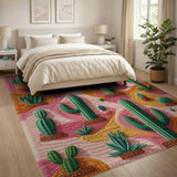 Vibrant Cactus Garden Multi-Color Area Rug