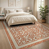 Terracotta Trellis Geometric Area Rug