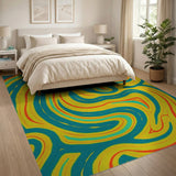 Vibrant Swirl Abstract Multi-Color Area Rug