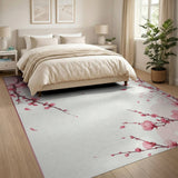 Delicate Pink Cherry Blossom Watercolor Rug
