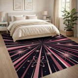 Cosmic Pink Ray Burst Area Rug