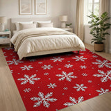 Festive Red Snowflake No. 12 Area Rug