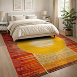Bold Geometric Sun Circle Area Rug