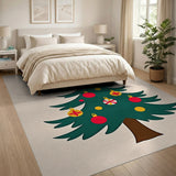 Festive Christmas Tree Cutout Area Rug