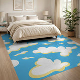 Whimsical Clouds Blue Sky Area Rug
