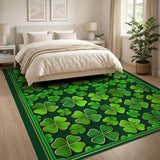 Lucky Shamrock Clover Green Area Rug