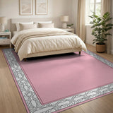 Traditional Persian Elegant Pink Ornate Border Area Rug
