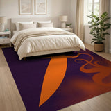 Mystic Orange Blade on Purple Abstract Area Rug