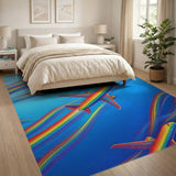 Multi-color and Patterns Rainbow Airplane Trails Area Rug