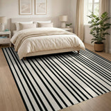 Bold Black White Vertical Stripe No. 39 Area Rug