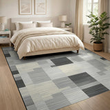 Geometric Modern Modern Black White Geometric Area Rug