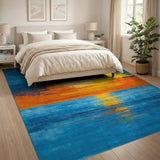Abstract Teal Sunset Reflection Area Rug