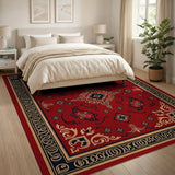 Traditional Persian Ornate Red Persian Area Rug with Gold Floral Motifs