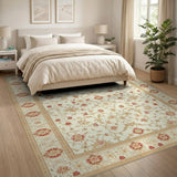 Beige and Neutral Traditional Persian Ivory Persian Floral Area Rug