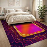 Neon Cyber Phone Glow Area Rug