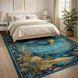 Moonlit Mermaid Ocean Dream Area Rug