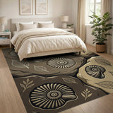 Fossil Ammonite Seashell Stone Area Rug
