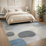 Grey Abstract Organic Shapes Area Rug