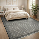 Monochrome Geometric Hexagon Area Rug