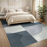Grey Abstract Geometric Modern Area Rug