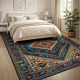 Navy Persian Geometric Area Rug