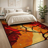 Multi-color and Patterns Fiery Flames Abstract Area Rug