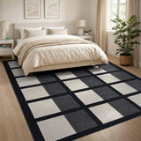 Geometric Modern Black and White Modern Black White Grid Area Rug