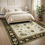 Luxurious Gold Floral Persian Area Rug