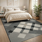 Grey Modern Grey Diamond Plaid Area Rug