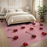Vibrant Cherry Fruit Pattern Area Rug