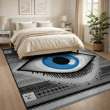 Mystical Blue Eye Tribal Area Rug