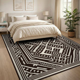 Black and White Heritage Tribal Black White Heritage Tribal Geometric Area Rug