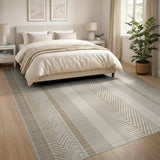 Neutral Chevron Zigzag Woven Area Rug
