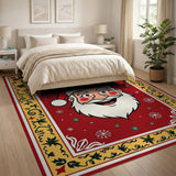Multi-color and Patterns Jolly Santa Claus Cartoon Area Rug
