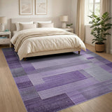Purple Gray Geometric Modern Area Rug