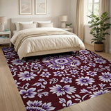 Elegant Purple Floral Vintage Area Rug