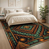 Tribal Pyramid Chain Geometric Area Rug