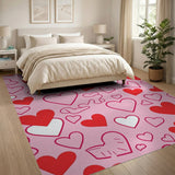Pink Playful Pink Hearts Scatter Area Rug
