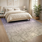 Purple Ombre Floral Vine Area Rug