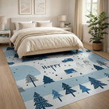 Happy Winter Camping Adventure Rug