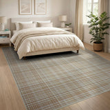 Brown and Tan Brown Plaid Check Area Rug