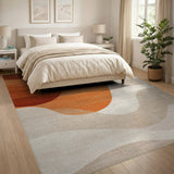 Flowing Orange Wave Area Rug