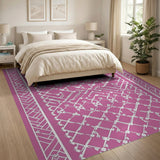 Pink Heritage Tribal Pink Heritage Tribal Geometric Area Rug
