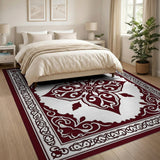 Red Traditional Persian Ornate Red Persian Floral Area Rug