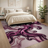 Ethereal Purple Swirl Abstract Area Rug