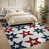 Distressed Patriotic Stars Area Rug