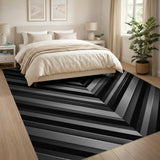 ODIKA Modern Geometric Chevron Machine Washable Rug - Low Pile, Non-Slip & Robot Vacuum Friendly