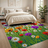 Vibrant Multicolor Wildflower Meadow Area Rug