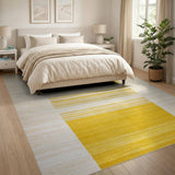 Yellow Yellow Horizontal Striped Area Rug